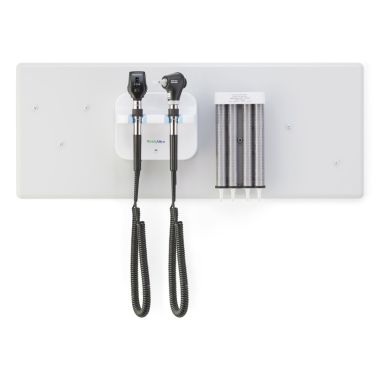 Green Series 777 Integrierte Wandeinheit mit LED Coaxial Ophthalmoskop (11720-L) & MacroView Basic Otoskop inklusive Ohrtrichterspender, mit EU Stecker